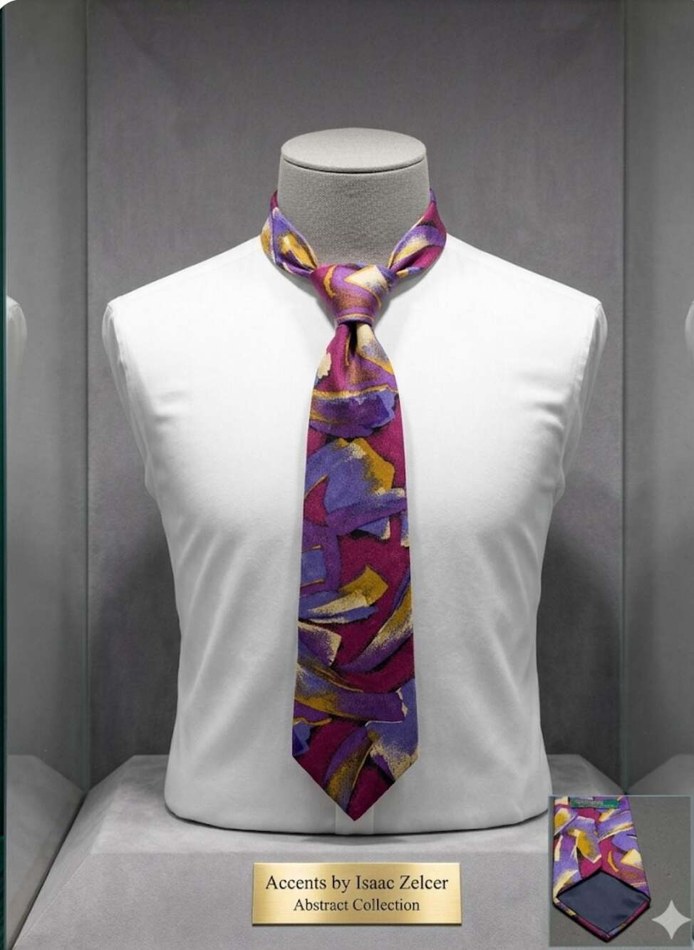 Claude Montana Paris Men's Necktie Tie 100% Silk Italy Mod Modern 1990's Print